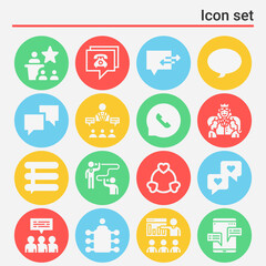16 pack of discuss  filled web icons set