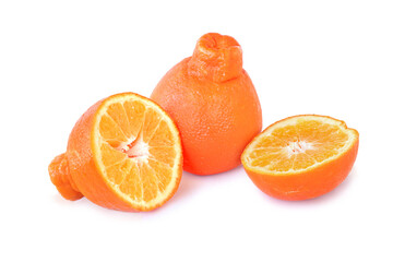 Mineola with two halfs isolated on white