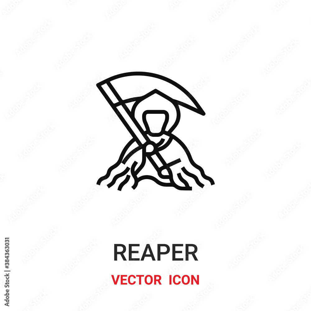Poster reaper icon vector symbol. reaper symbol icon vector for your design. modern outline icon for your w
