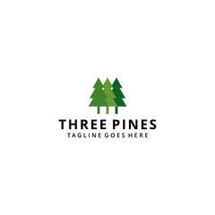 Fototapeta na wymiar Illustration abstract nature pine evergreen tree sign logo design template icon