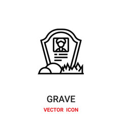 grave icon vector symbol. grave symbol icon vector for your design. Modern outline icon for your website and mobile app design.