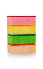 full colour wash dish sponge on white background