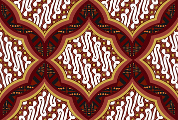 Indonesian batik motifs with very distinctive  patterns. EPS 10
