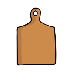 Colorful doodle cutting board illustration in vector. Colorful icon of cutting board