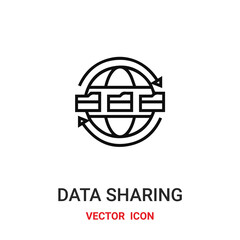 data sharing icon vector symbol. data sharing symbol icon vector for your design. Modern outline icon for your website and mobile app design.