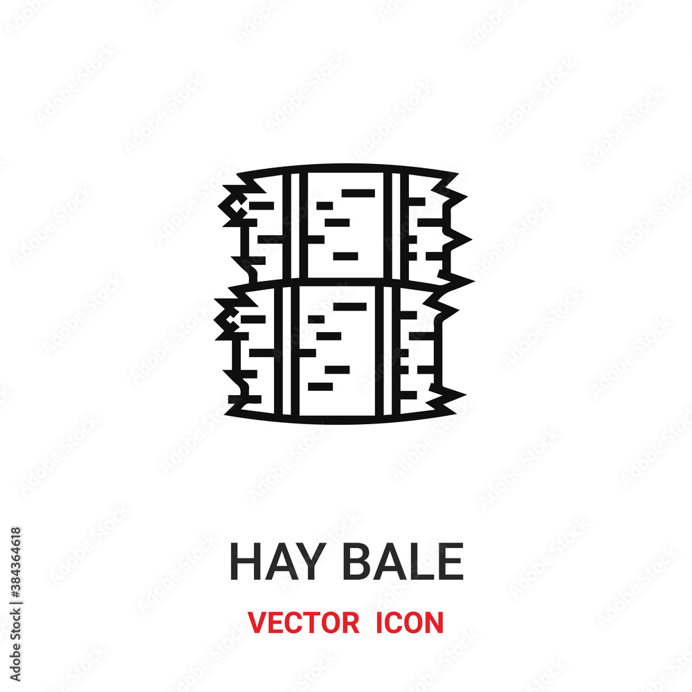 Poster hay bale icon vector symbol. hay bale symbol icon vector for your design. modern outline icon for yo