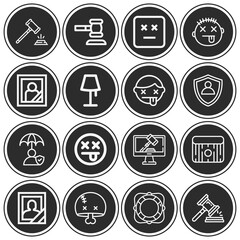 16 pack of dying  lineal web icons set