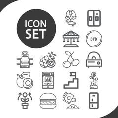 Simple set of seed related lineal icons.