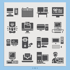 Simple set of dos related filled icons.