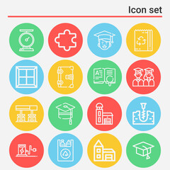 16 pack of exercise  lineal web icons set