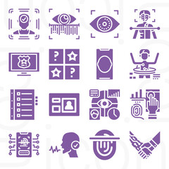 16 pack of remembering  filled web icons set