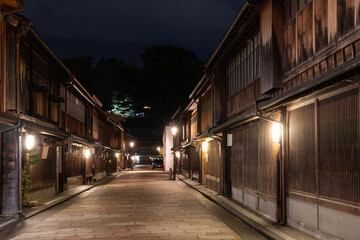 Fototapeta na wymiar street at night in Kanazawa Ishikawa