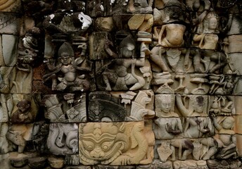 Stone sculpture of the Angkor Wat Temples in Siem Reap