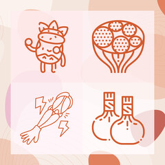 Simple set of contraction related lineal icons