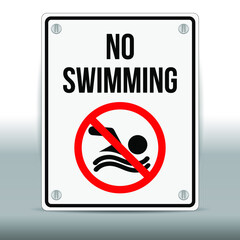 Vector of prohibition sign: No Swimming. Eps 10 vector illustration