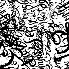 Graffiti background seamless pattern. Hand style tagging