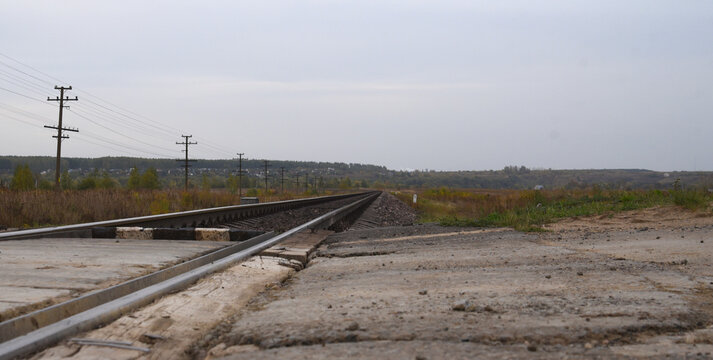 railway tracks extending into the distance