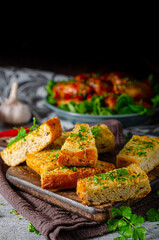 Homemade garlic butter baguette