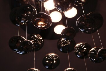Abstract lush chandelier with lights