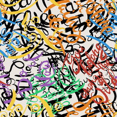 Obraz premium Graffiti background seamless pattern. Hand style tagging