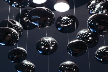 Abstract lush chandelier with lights