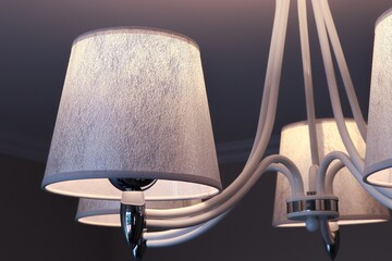 Silver lampshade with bulb