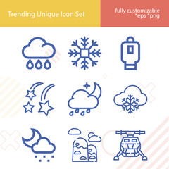 Simple set of come down related lineal icons.