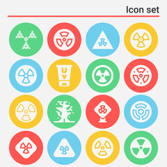 16 pack of ionization  filled web icons set