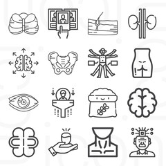 16 pack of abuses  lineal web icons set