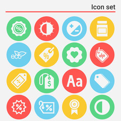 16 pack of differentiate  filled web icons set