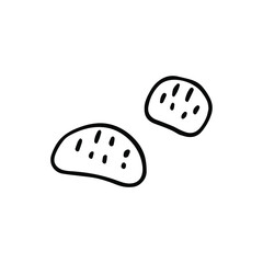 Vector hand drawn potato sign outline doodle icon.Simple potato in doodle style on a white isolated . hand drawn. Design for social networks, print, web, advertising, banners,menus, recipes, posters
