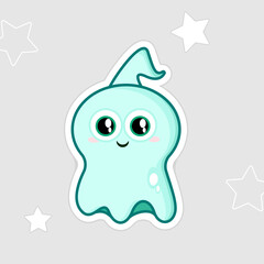 Obraz premium cute funny characters for Halloween. Spider. Pumpkin. Ghost. Ghosts. Bat.