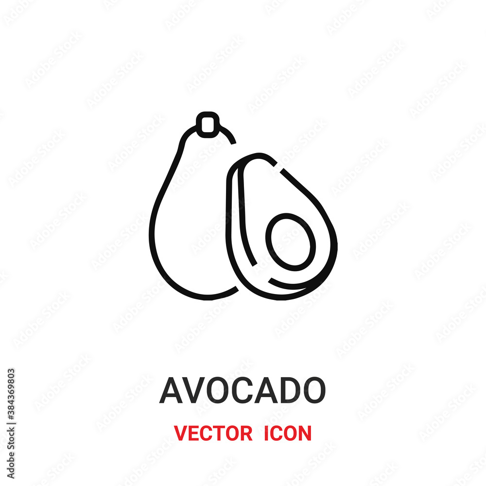 Aufkleber avocado icon vector symbol. avocado symbol icon vector for your design. modern outline icon for your