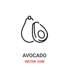 avocado icon vector symbol. avocado symbol icon vector for your design. Modern outline icon for your website and mobile app design.