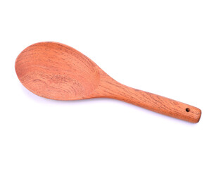 Wood or wooden spoon isolated on White background