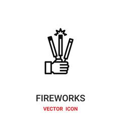 fireworks icon vector symbol. fireworks symbol icon vector for your design. Modern outline icon for your website and mobile app design.