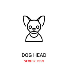 dog head icon vector symbol. dog head symbol icon vector for your design. Modern outline icon for your website and mobile app design.