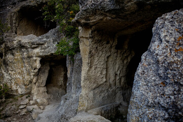 View of the cave town of Chufut-Kale near the town of Bakhchisarai in Crimea.