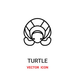 Naklejka premium turtle icon vector symbol. turtle symbol icon vector for your design. Modern outline icon for your website and mobile app design.