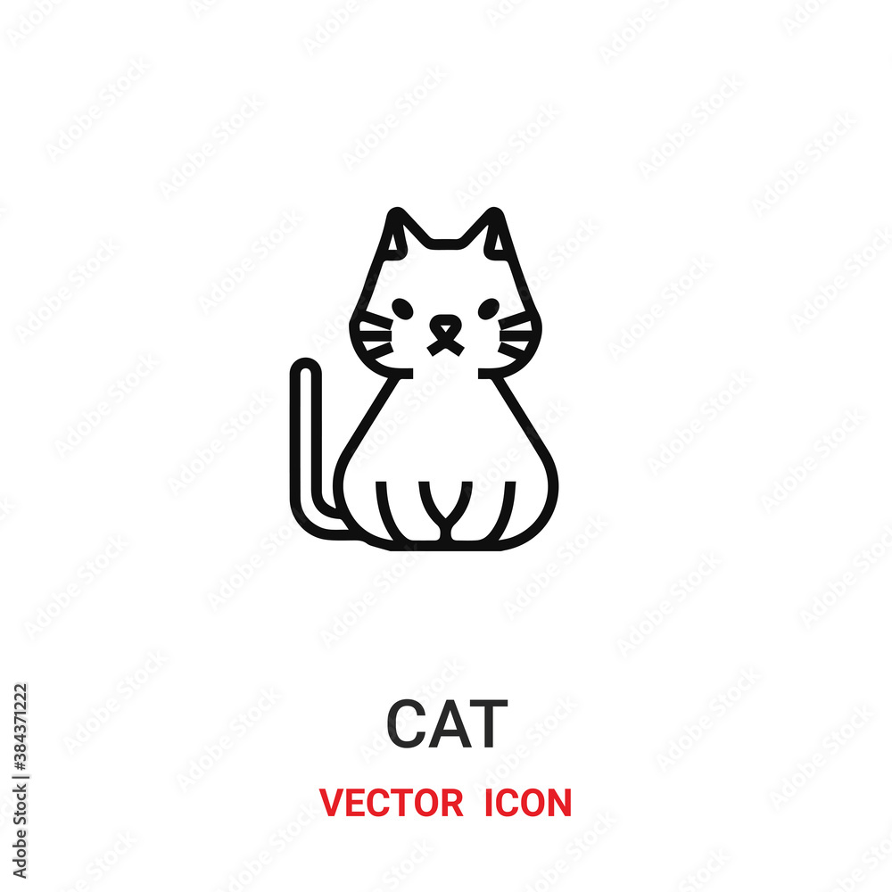 Poster cat icon vector symbol. cat symbol icon vector for your design. modern outline icon for your website