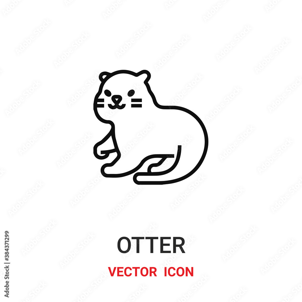 Poster otter icon vector symbol. otter symbol icon vector for your design. modern outline icon for your web