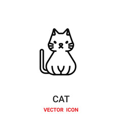 cat icon vector symbol. cat symbol icon vector for your design. Modern outline icon for your website and mobile app design.