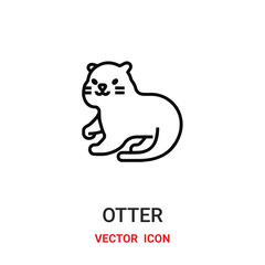 otter icon vector symbol. otter symbol icon vector for your design. Modern outline icon for your website and mobile app design.