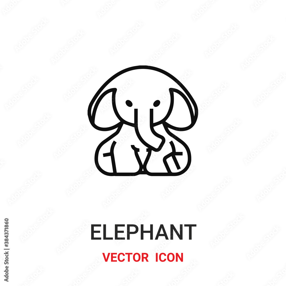 Poster elephant icon vector symbol. elephant symbol icon vector for your design. modern outline icon for yo