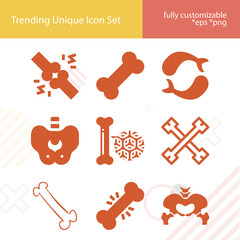 Simple set of bony related filled icons.
