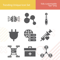 Simple set of patch related filled icons.