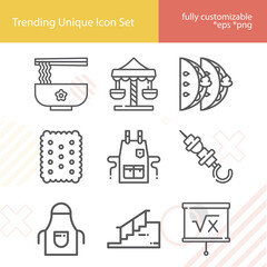 Simple set of easy related lineal icons.