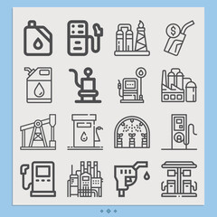 Simple set of supplying related lineal icons.