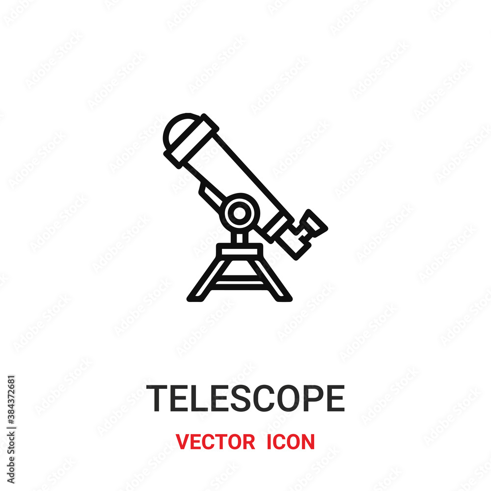 Poster telescope icon vector symbol. telescope symbol icon vector for your design. modern outline icon for 