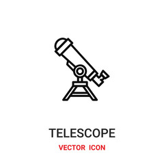 telescope icon vector symbol. telescope symbol icon vector for your design. Modern outline icon for your website and mobile app design.